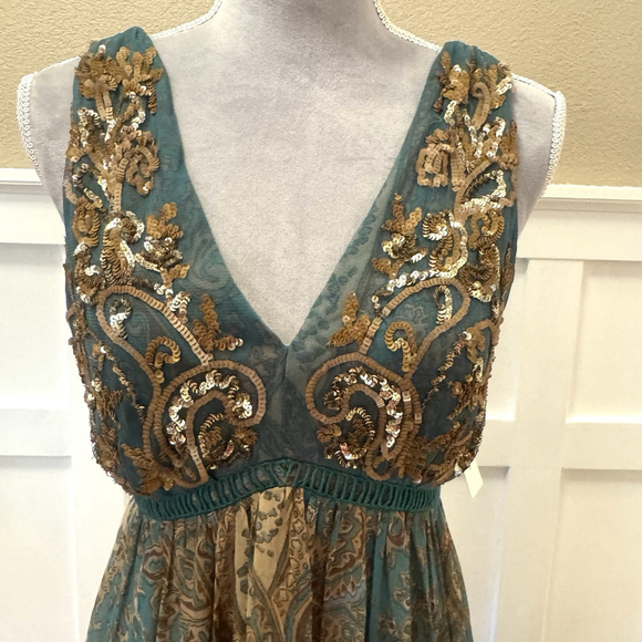 NWT Anthropologie Ranna Gill Beaded Maxi Dress Size:6 Sequin Paisley Fairy Boho - Picture 16 of 16